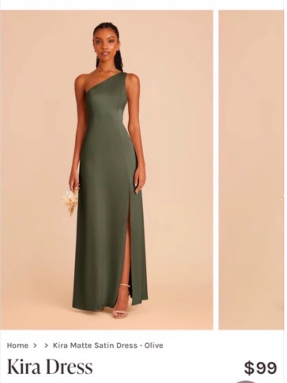 Birdy Grey Kira One-Shoulder Dress in Olive